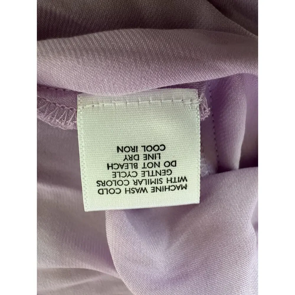 Josie Natori Satin Pajama Set Womens Large Lavender Lace Trim Cami Shorts